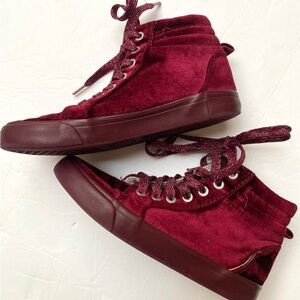 Old Navy girls Velvet High-Top Sneakers - Burgundy